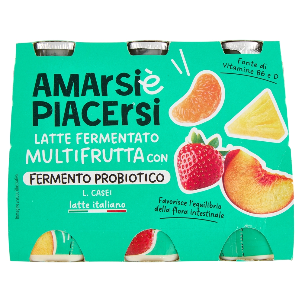 Amarsi è Piacersi Latte Fermentato Multifrutta con Fermento Probiotico 6 x 100 g